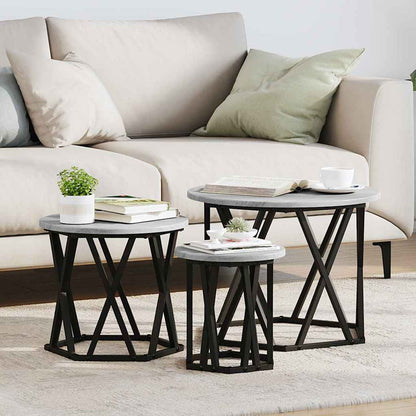 vidaXL Nesting Side Table 3 pcs 53 x 53 x 40 cm