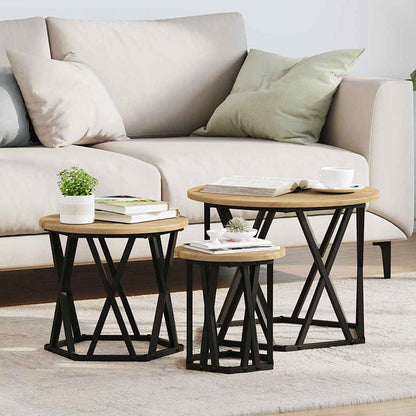 vidaXL Nesting Side Table 3 pcs 53 x 53 x 40 cm