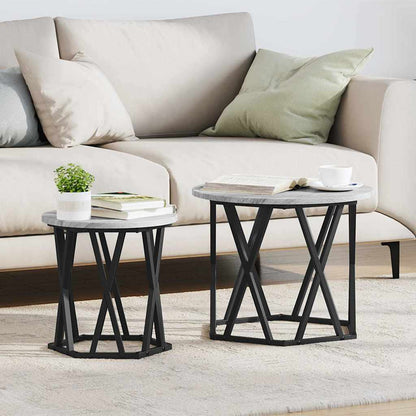 vidaXL Coffee Table 2 pcs Grey Sonoma 50 x 50 x 50 cm 1