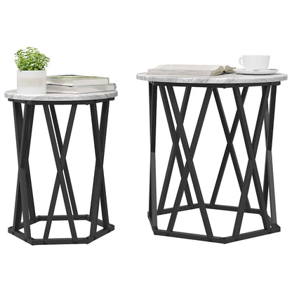 vidaXL Coffee Table 2 pcs Grey Sonoma 50 x 50 x 50 cm 3