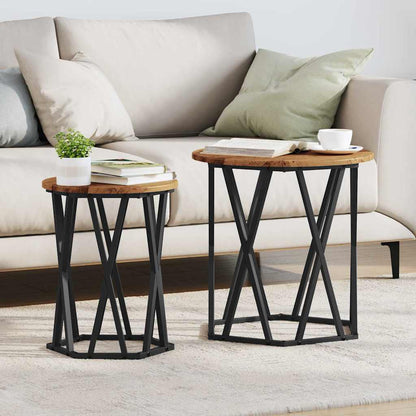 vidaXL Coffee Table 2 pcs Old Wood 50 x 50 x 50 cm 1
