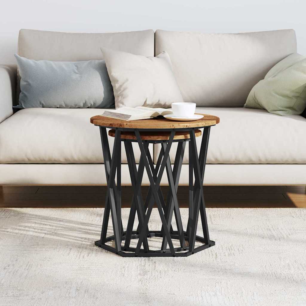 vidaXL Coffee Table 2 pcs Old Wood 50 x 50 x 50 cm 4
