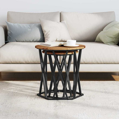 vidaXL Coffee Table 2 pcs Old Wood 50 x 50 x 50 cm 4