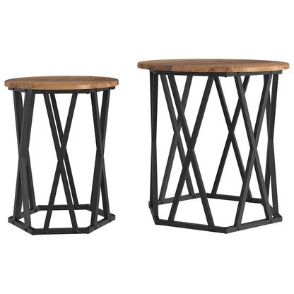 vidaXL Coffee Table 2 pcs Old Wood 50 x 50 x 50 cm 2