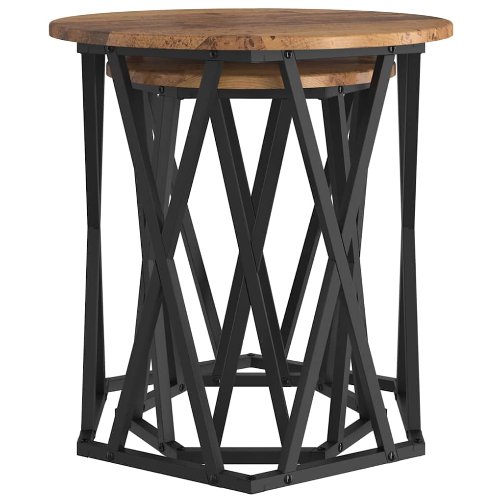 vidaXL Coffee Table 2 pcs Old Wood 50 x 50 x 50 cm 5