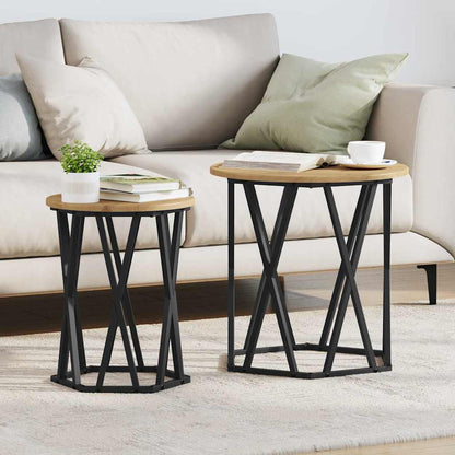 vidaXL Coffee Table 2 pcs Artisan Oak 50 x 50 x 50 cm 1