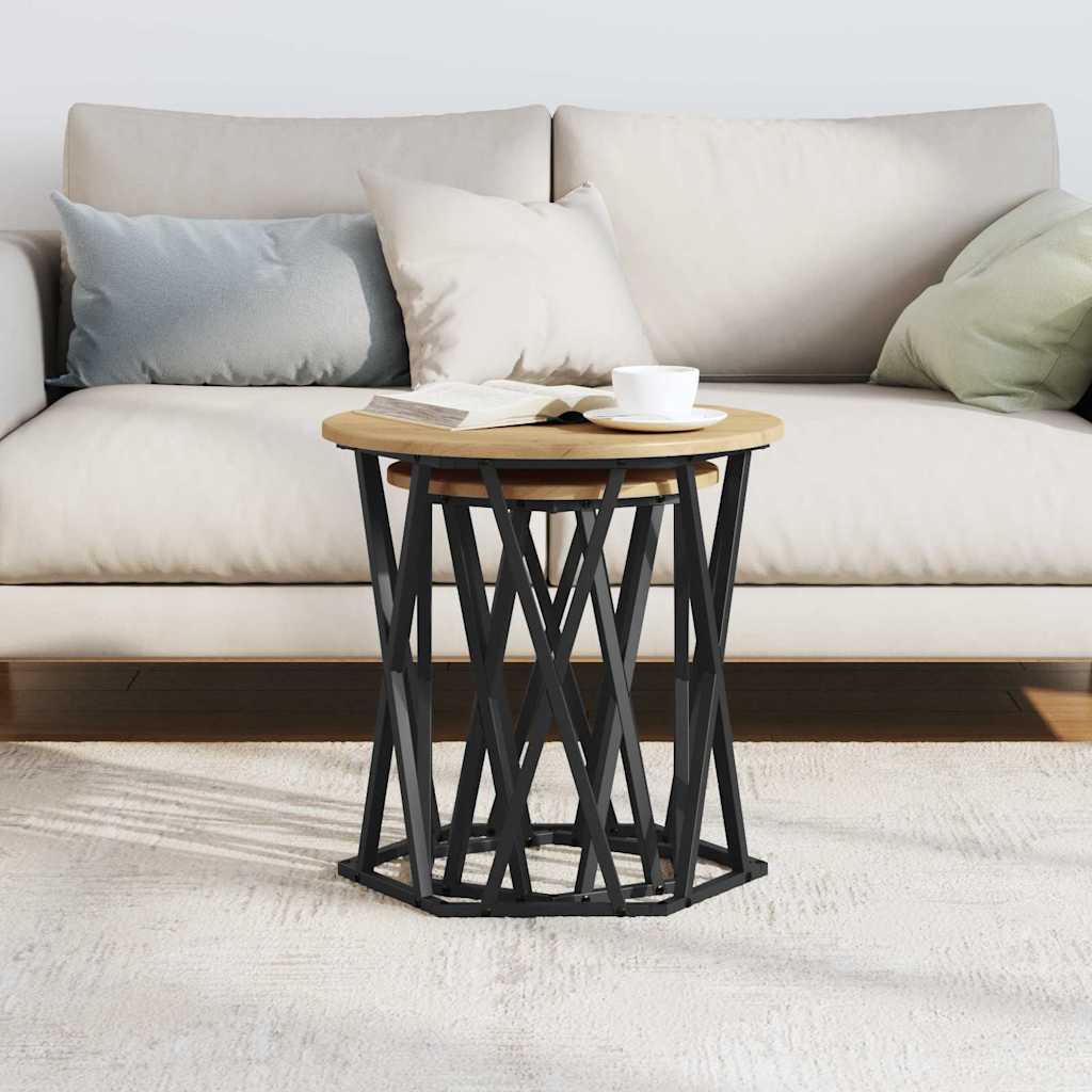 vidaXL Coffee Table 2 pcs Artisan Oak 50 x 50 x 50 cm 4