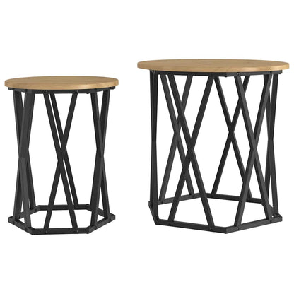 vidaXL Coffee Table 2 pcs Artisan Oak 50 x 50 x 50 cm 2