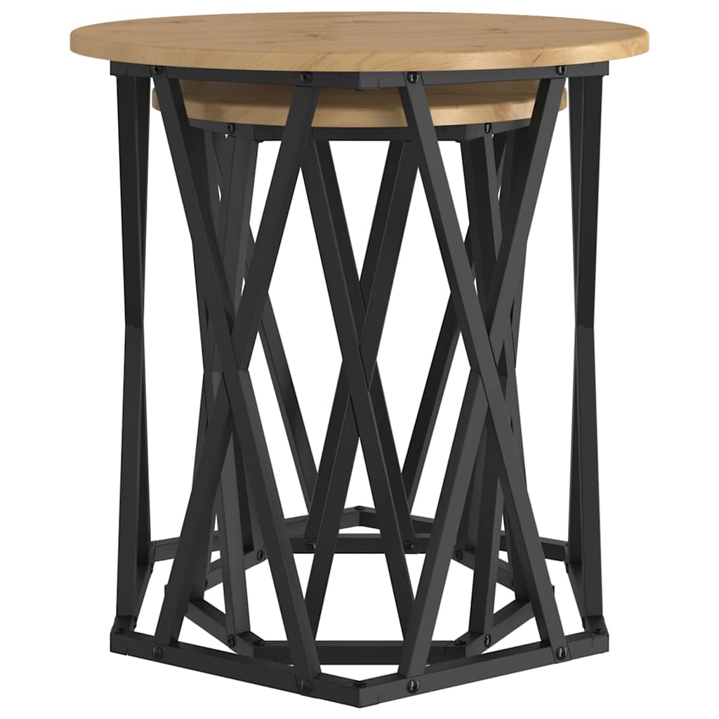 vidaXL Coffee Table 2 pcs Artisan Oak 50 x 50 x 50 cm 5