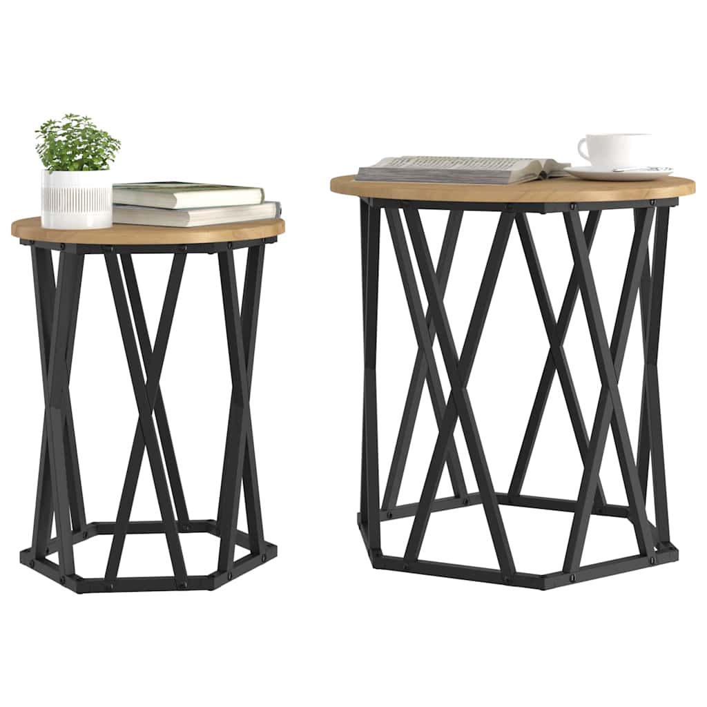 vidaXL Coffee Table 2 pcs Artisan Oak 50 x 50 x 50 cm 3