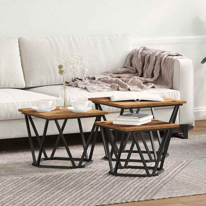 vidaXL Coffee Table 3 pcs Old Wood 50 x 50 x 40 cm 1