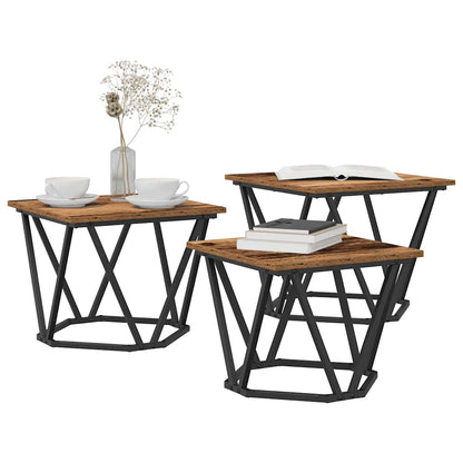 vidaXL Coffee Table 3 pcs Old Wood 50 x 50 x 40 cm 3