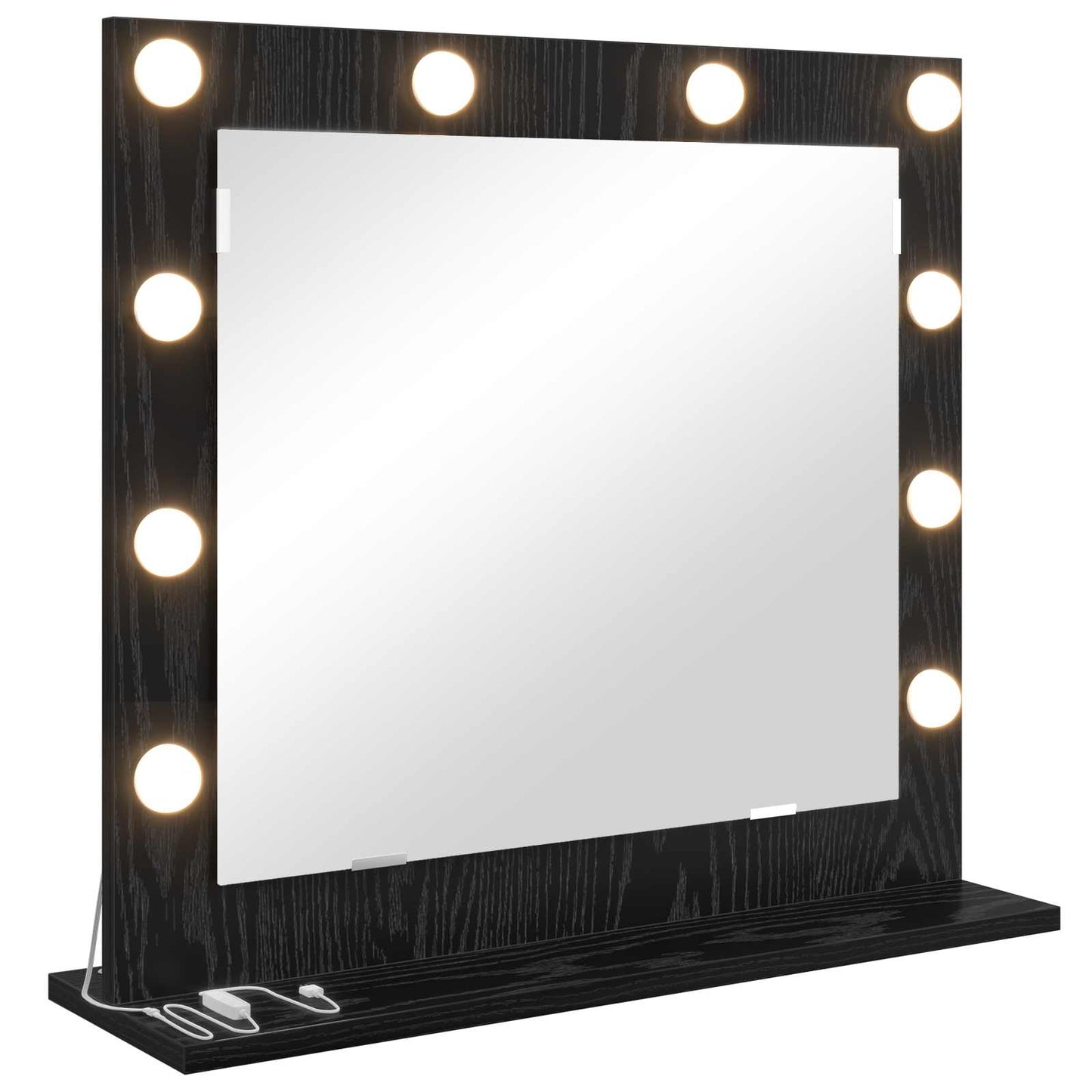 vidaXL Vanity Mirror Black Oak 60 x 55 x 18 cm Rectangular 2