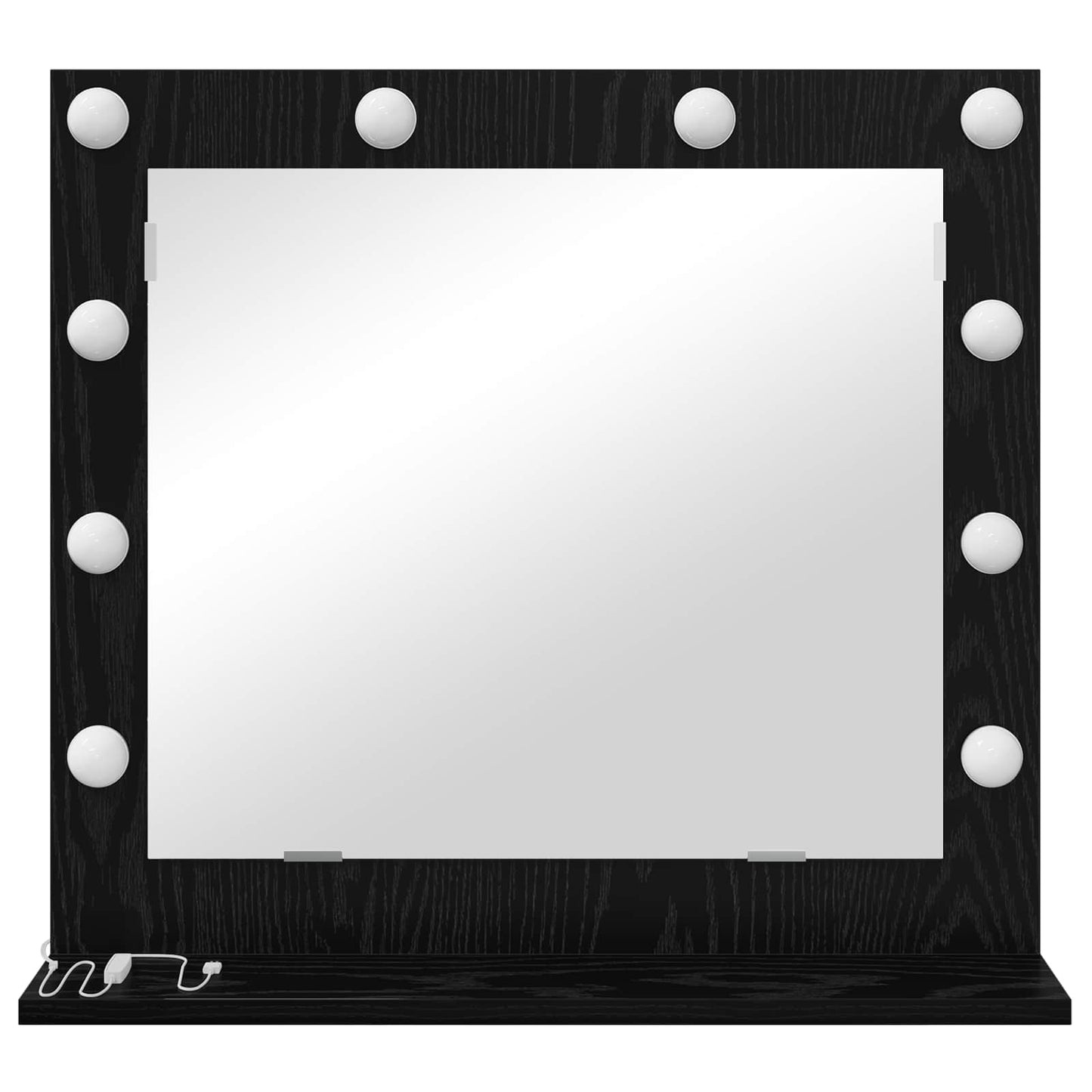 vidaXL Vanity Mirror Black Oak 60 x 55 x 18 cm Rectangular 4