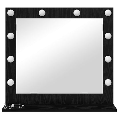 vidaXL Vanity Mirror Black Oak 60 x 55 x 18 cm Rectangular 4