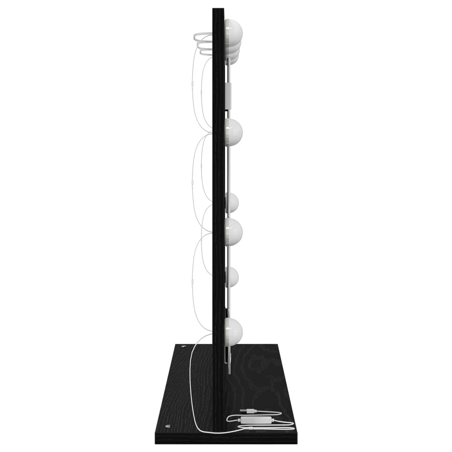 vidaXL Vanity Mirror Black Oak 60 x 55 x 18 cm Rectangular 5