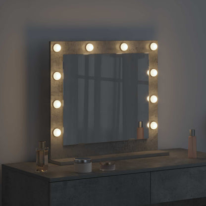 vidaXL Vanity Mirror Concrete Grey 60 x 55 x 18 cm Rectangular 3