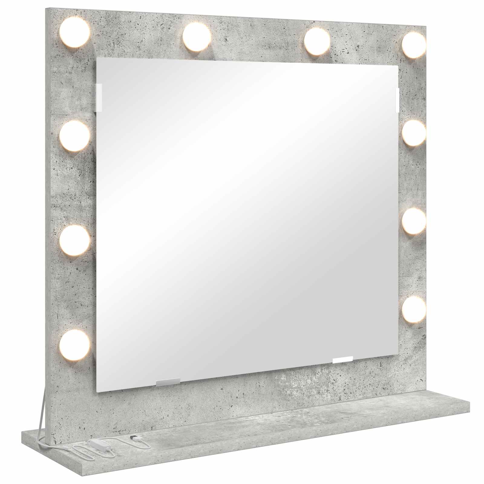 vidaXL Vanity Mirror Concrete Grey 60 x 55 x 18 cm Rectangular 2