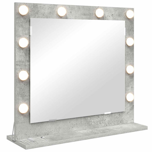 vidaXL Vanity Mirror Concrete Grey 60 x 55 x 18 cm Rectangular 2