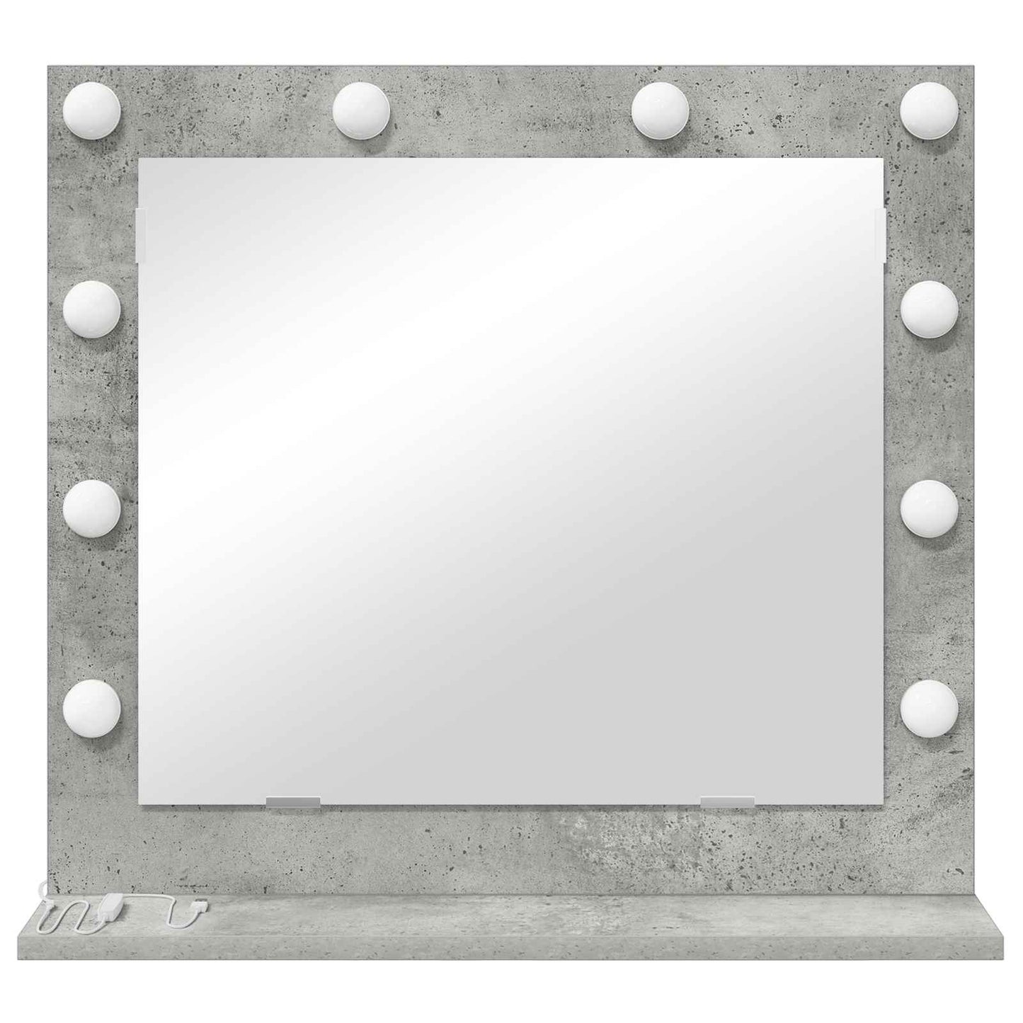 vidaXL Vanity Mirror Concrete Grey 60 x 55 x 18 cm Rectangular 4
