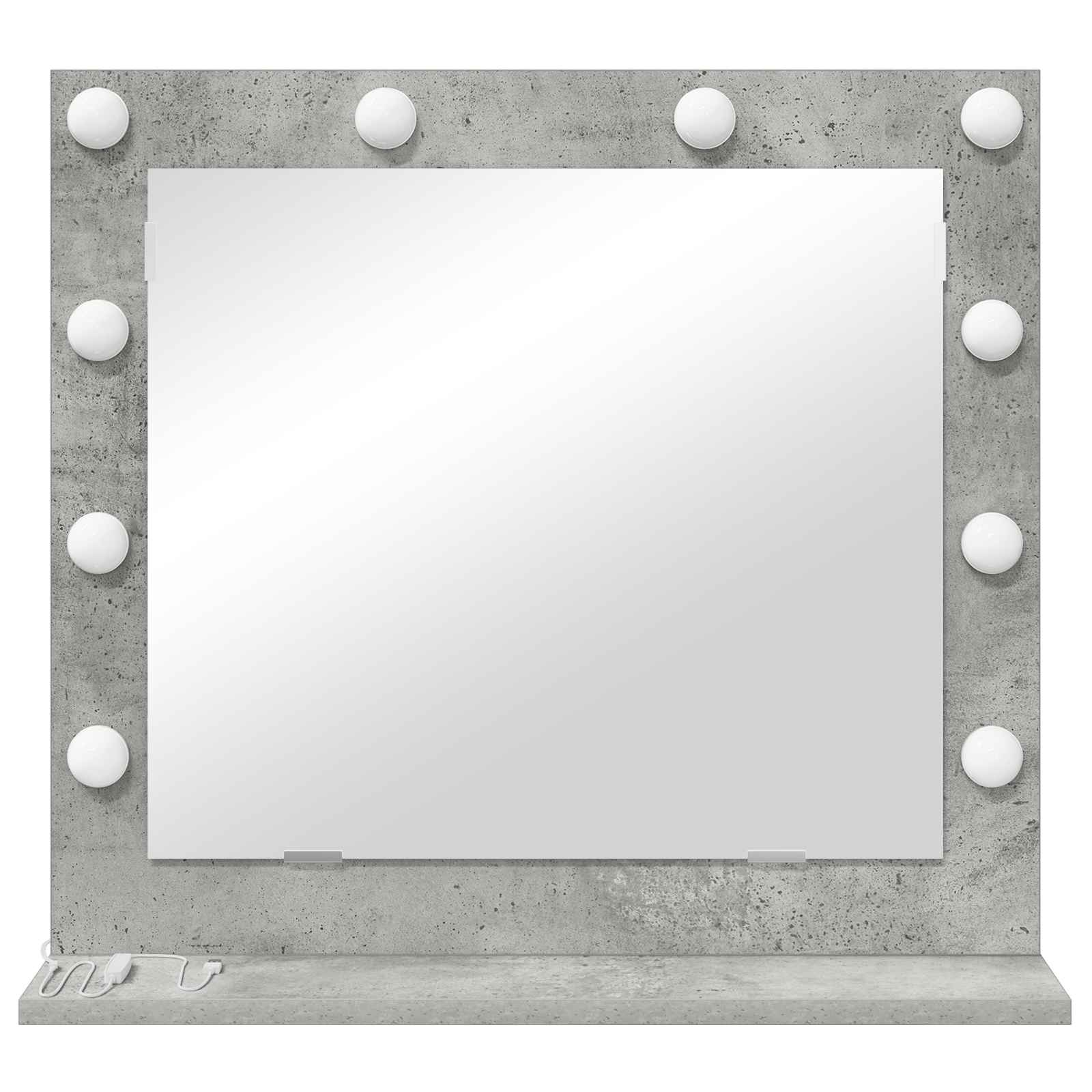 vidaXL Vanity Mirror Concrete Grey 60 x 55 x 18 cm Rectangular 4