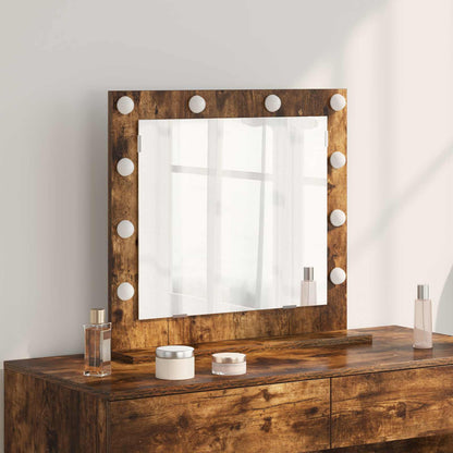 vidaXL Vanity Mirror Smoked Oak 60 x 55 x 18 cm Rectangular 1