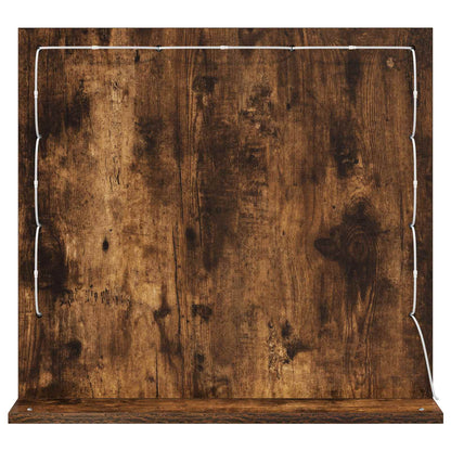 vidaXL Vanity Mirror Smoked Oak 60 x 55 x 18 cm Rectangular 6