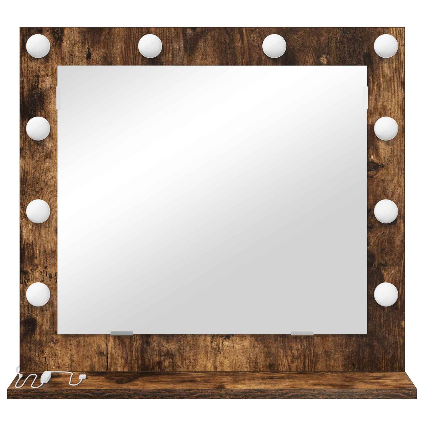 vidaXL Vanity Mirror Smoked Oak 60 x 55 x 18 cm Rectangular 4