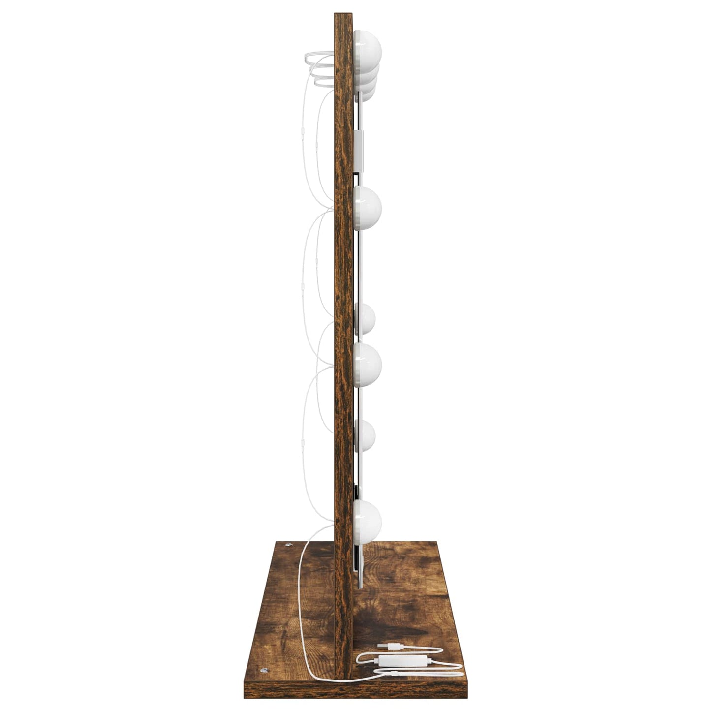 vidaXL Vanity Mirror Smoked Oak 60 x 55 x 18 cm Rectangular 5