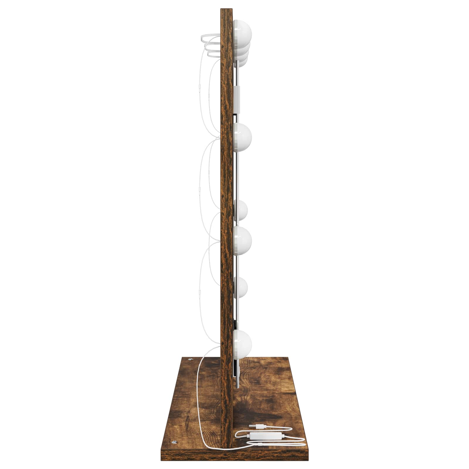 vidaXL Vanity Mirror Smoked Oak 60 x 55 x 18 cm Rectangular 5