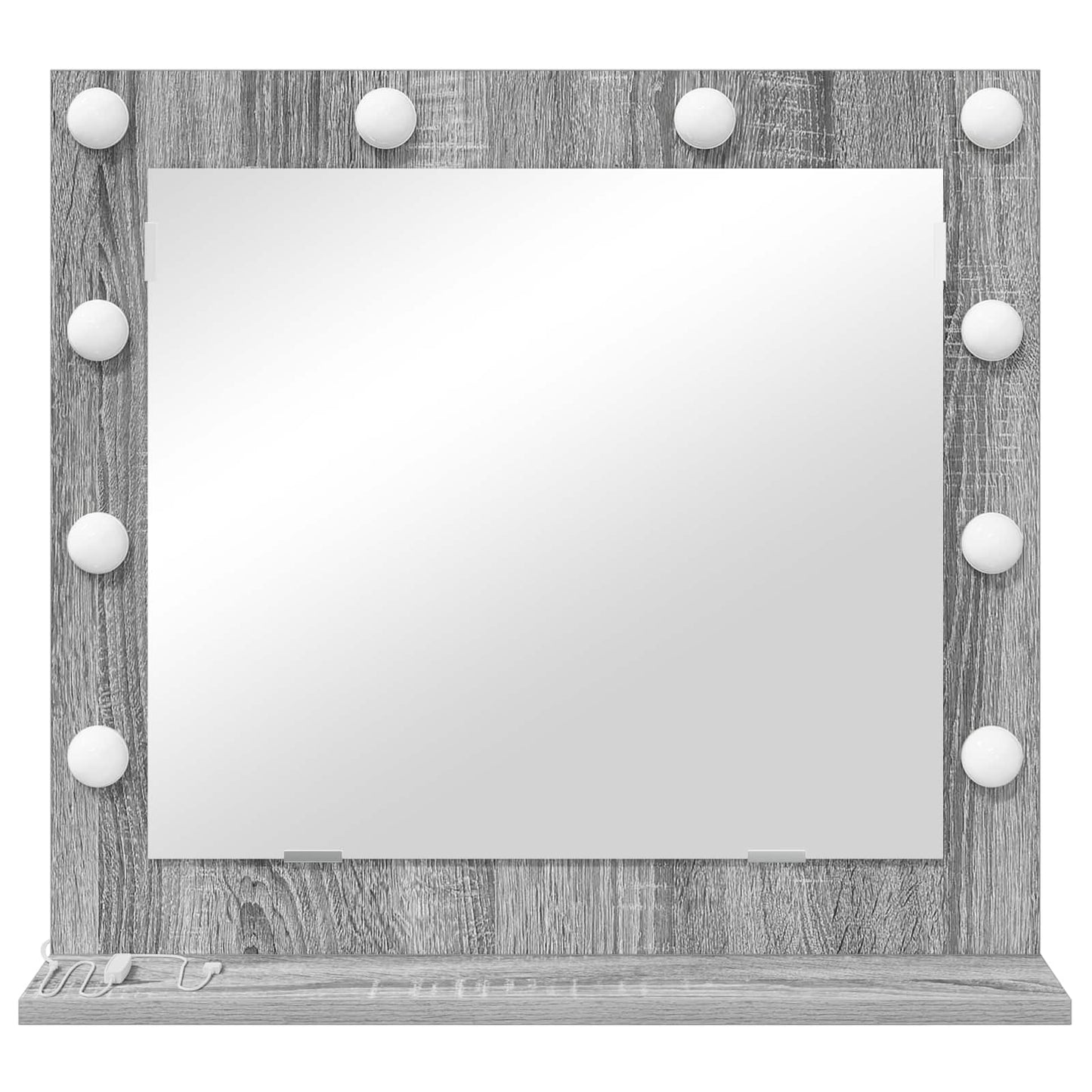 vidaXL Vanity Mirror Grey Sonoma 60 x 55 x 18 cm Rectangular 4