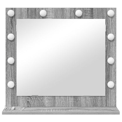 vidaXL Vanity Mirror Grey Sonoma 60 x 55 x 18 cm Rectangular 4