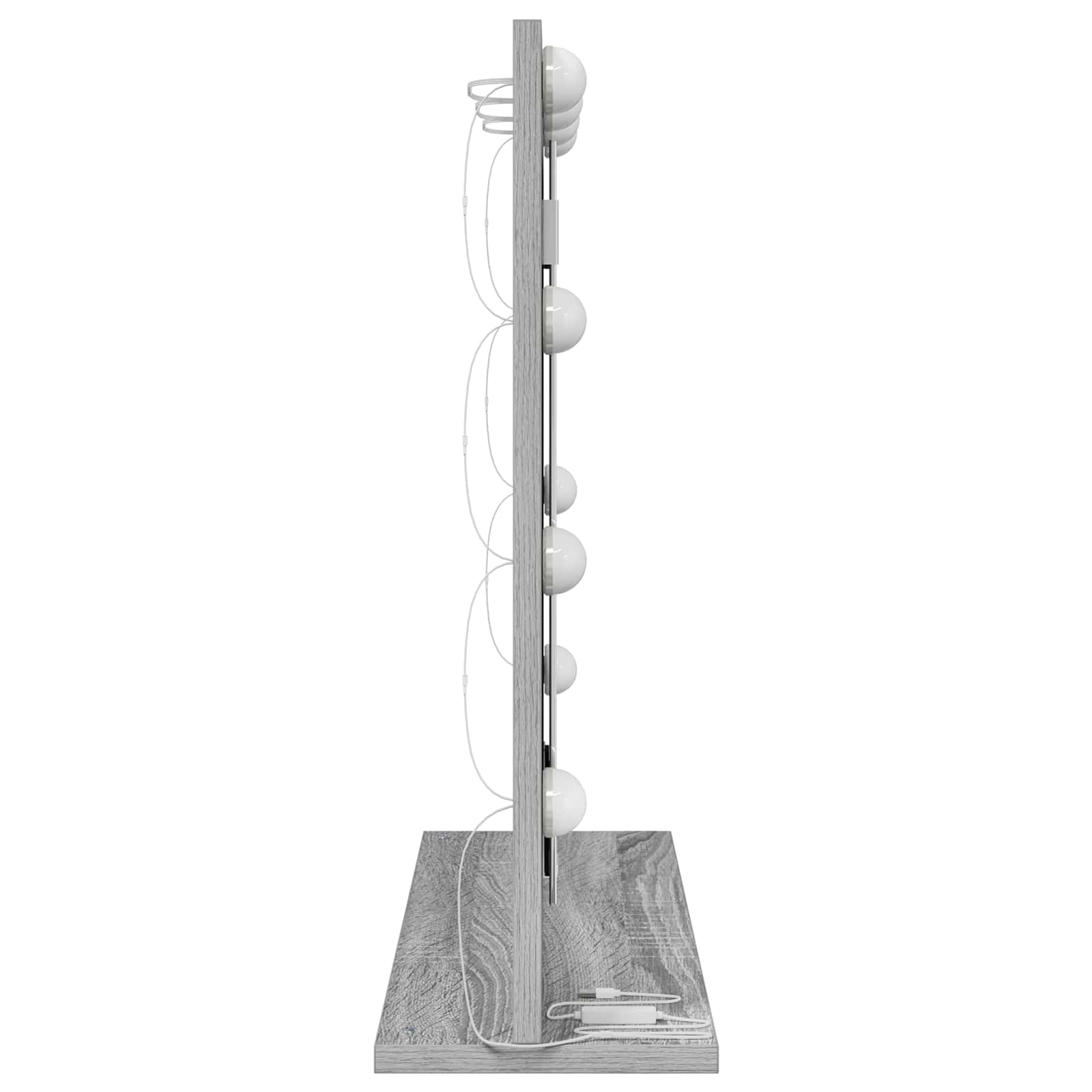 vidaXL Vanity Mirror Grey Sonoma 60 x 55 x 18 cm Rectangular 5