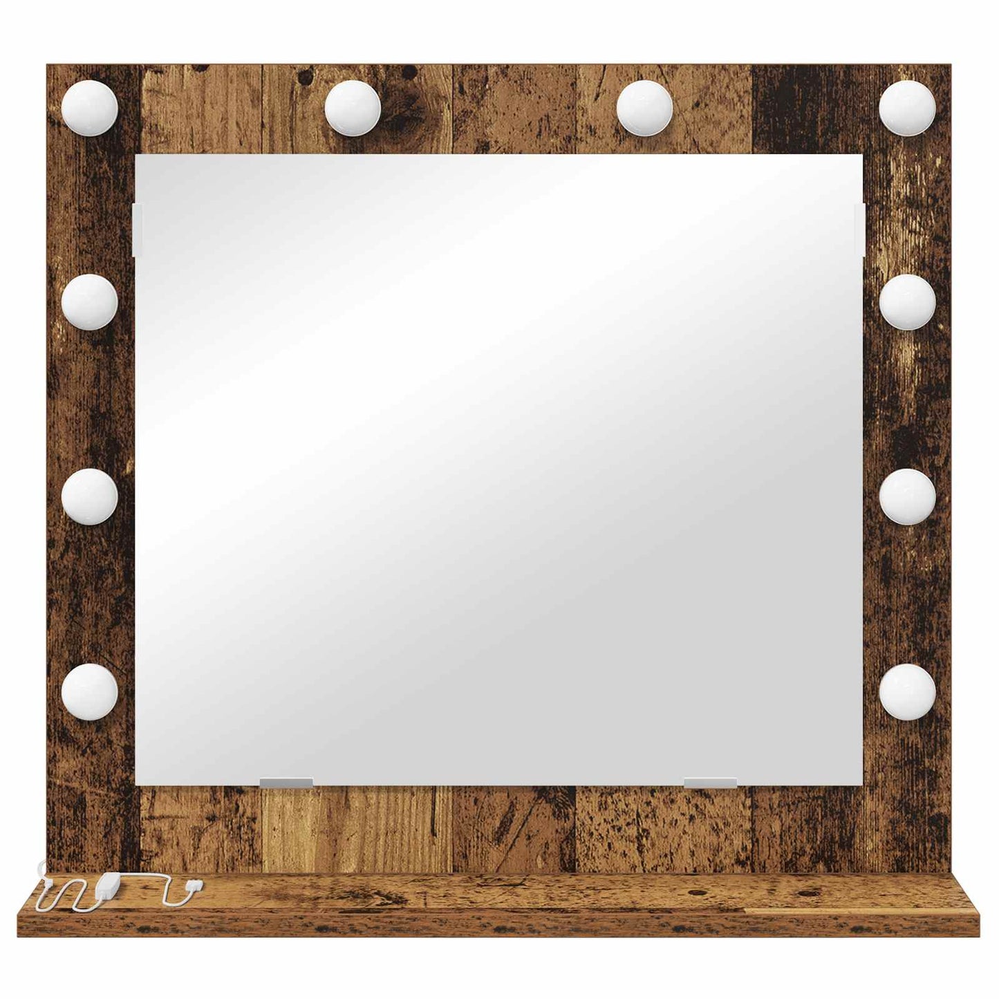 vidaXL Vanity Mirror Old Wood 60 x 55 x 18 cm Rectangular 4