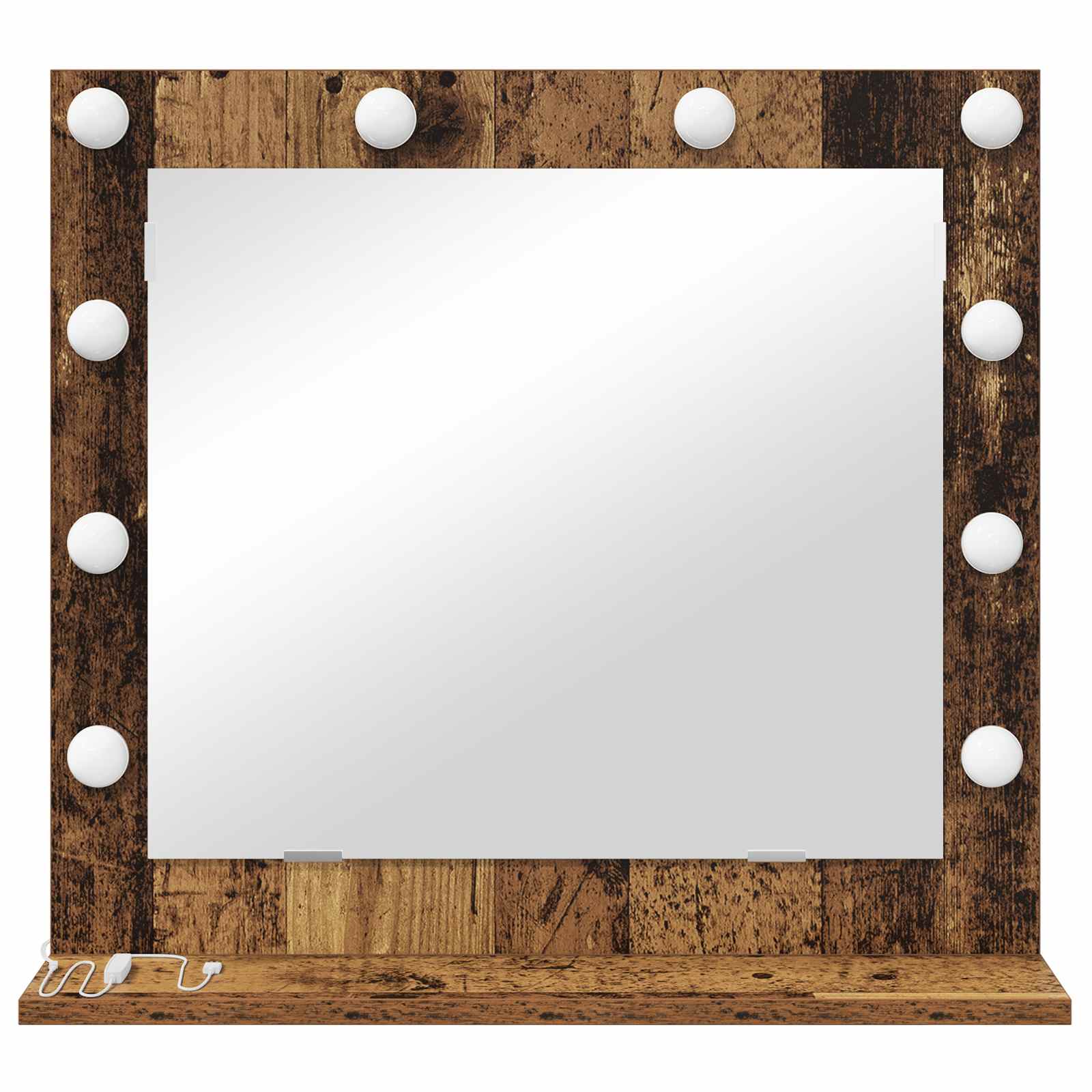 vidaXL Vanity Mirror Old Wood 60 x 55 x 18 cm Rectangular 4
