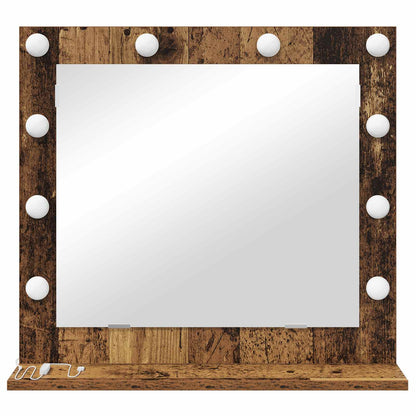vidaXL Vanity Mirror Old Wood 60 x 55 x 18 cm Rectangular 4