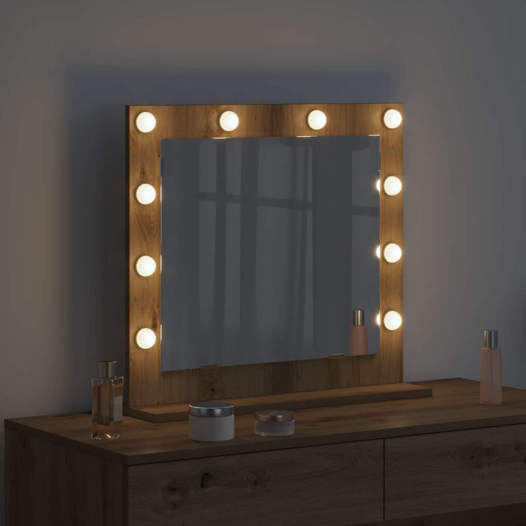 vidaXL Vanity Mirror Artisan Oak 60 x 55 x 18 cm Rectangular 3