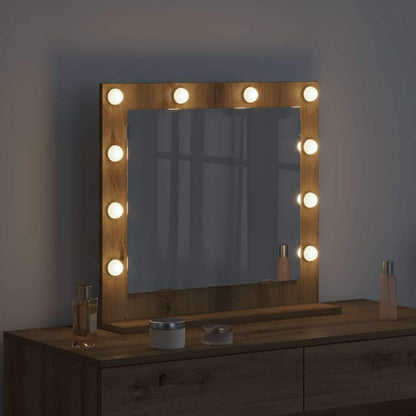 vidaXL Vanity Mirror Artisan Oak 60 x 55 x 18 cm Rectangular 3