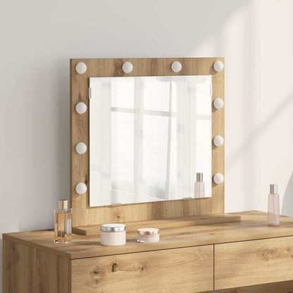 vidaXL Vanity Mirror Artisan Oak 60 x 55 x 18 cm Rectangular 1