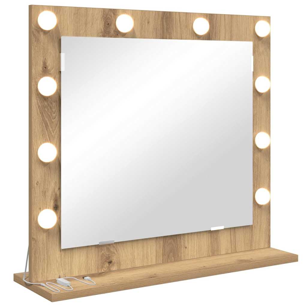 vidaXL Vanity Mirror Artisan Oak 60 x 55 x 18 cm Rectangular 2