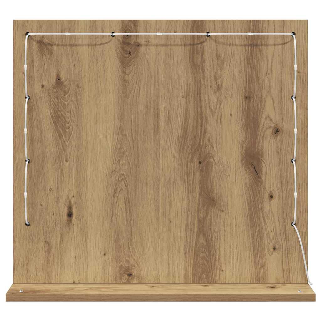 vidaXL Vanity Mirror Artisan Oak 60 x 55 x 18 cm Rectangular 6