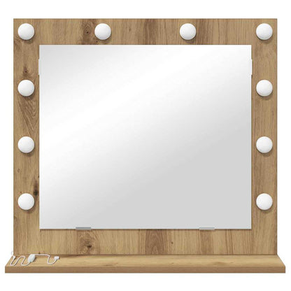 vidaXL Vanity Mirror Artisan Oak 60 x 55 x 18 cm Rectangular 4