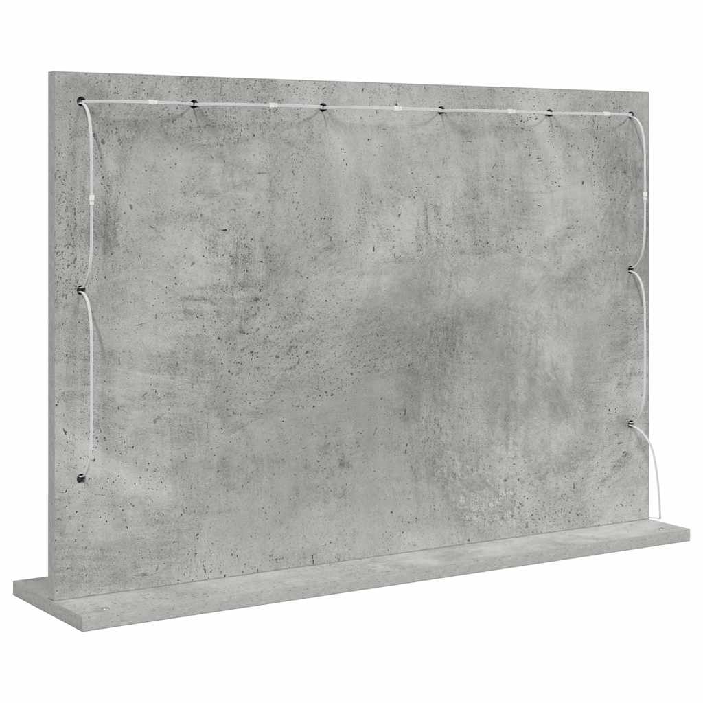 vidaXL Vanity Mirror Concrete Grey 80 x 55 x 18 cm Rectangular 6