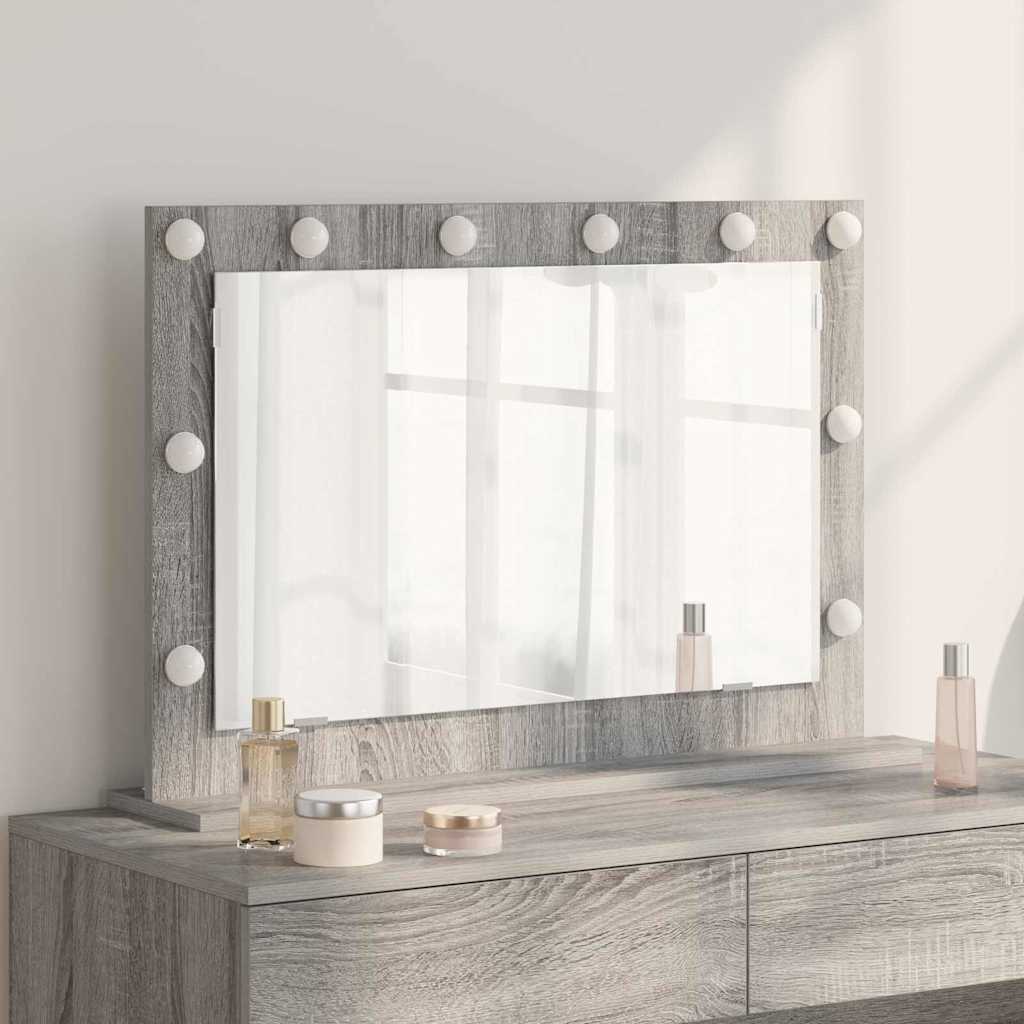 vidaXL Vanity Mirror Grey Sonoma 80 x 55 x 18 cm Rectangular 1