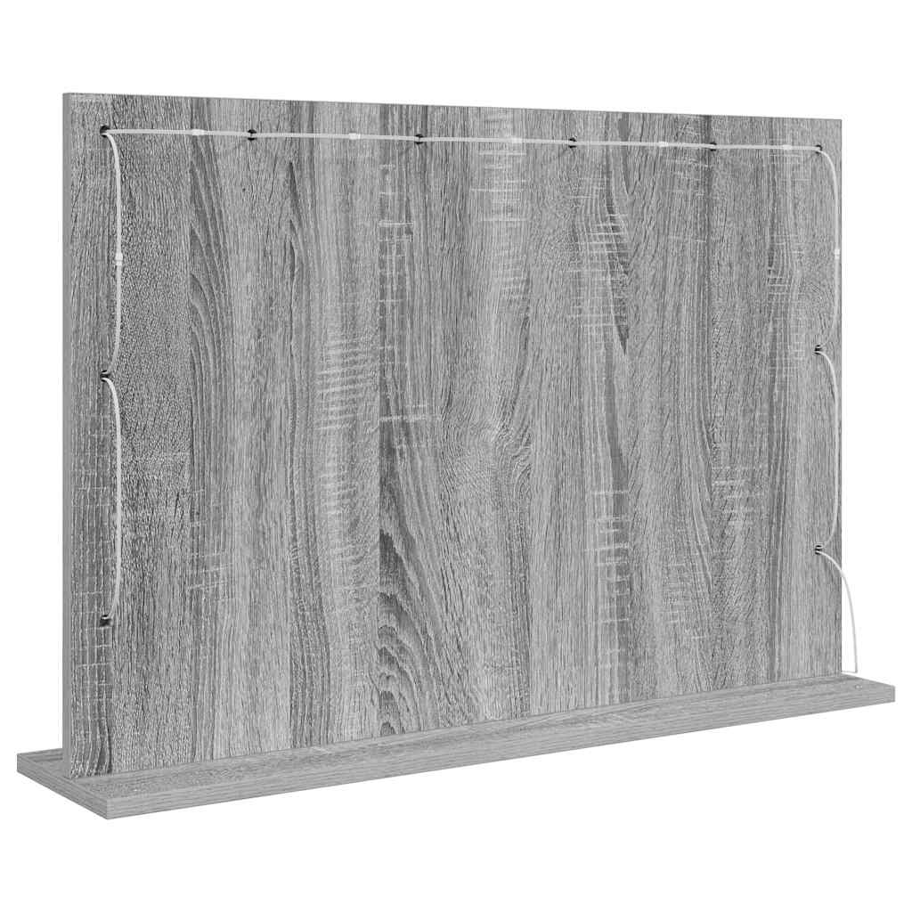 vidaXL Vanity Mirror Grey Sonoma 80 x 55 x 18 cm Rectangular 6