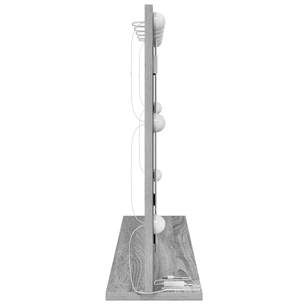 vidaXL Vanity Mirror Grey Sonoma 80 x 55 x 18 cm Rectangular 5