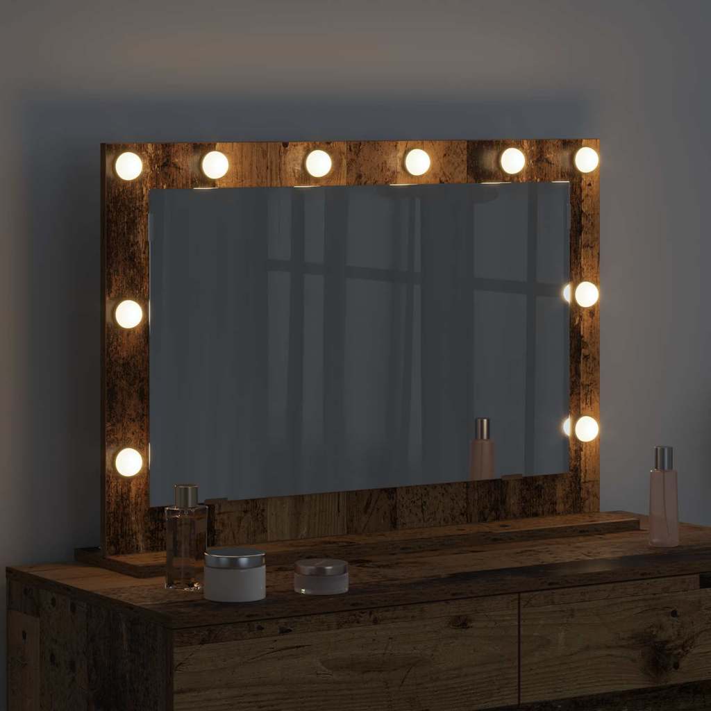 vidaXL Vanity Mirror Old Wood 80 x 55 x 18 cm Rectangular 3