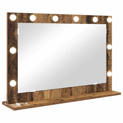 vidaXL Vanity Mirror Old Wood 80 x 55 x 18 cm Rectangular 2