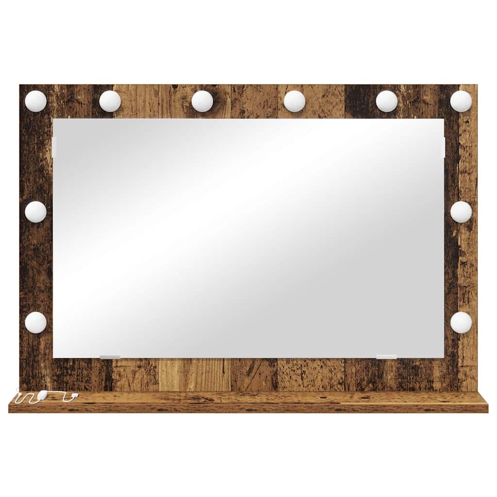 vidaXL Vanity Mirror Old Wood 80 x 55 x 18 cm Rectangular 4