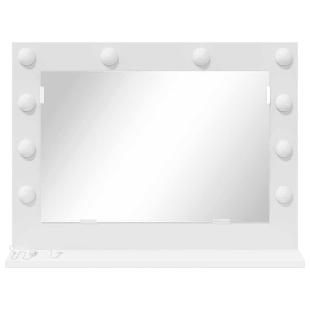 vidaXL Vanity Mirror White 60 x 45 x 18 cm Glass and Engineered wood 4